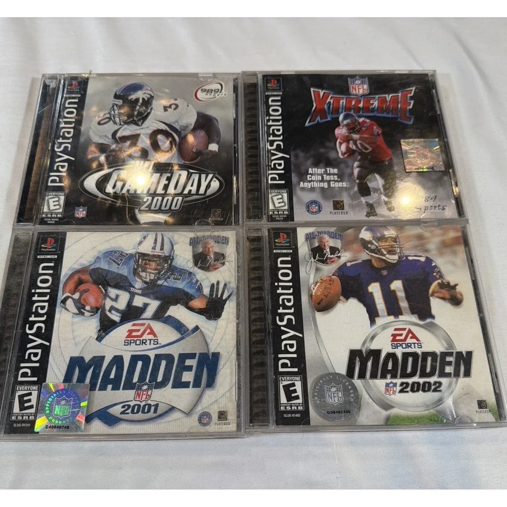 PlayStation 1 PS1 Football Game Lot‎ 4 Madden 2001 2002 NFL GameDay Xtreme CIB